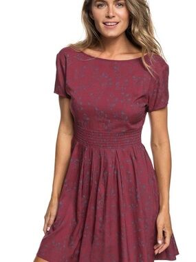 Roxy Dusty Rose Short-Sleeve Mini Dress
